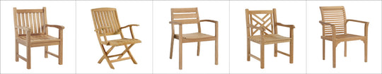 5 CLASSIC AND TIMELESS A-GRADE TEAK DINING CHAIRS