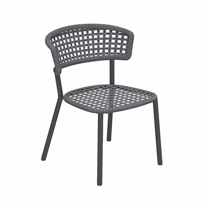 KOVE OUTDOOR ROPE AND ALUMINIUM DINING CHAIR (COAL)