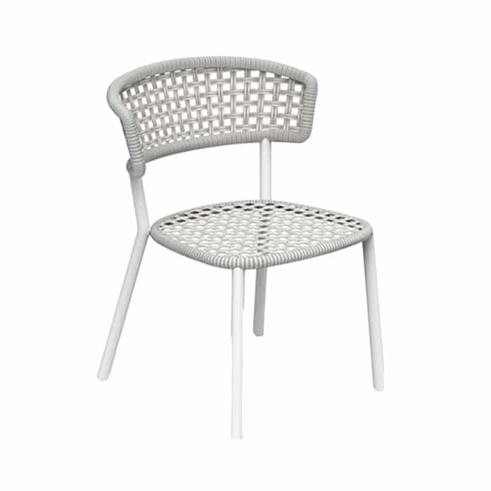 KOVE OUTDOOR ROPE AND ALUMINIUM DINING CHAIR (WHITE)